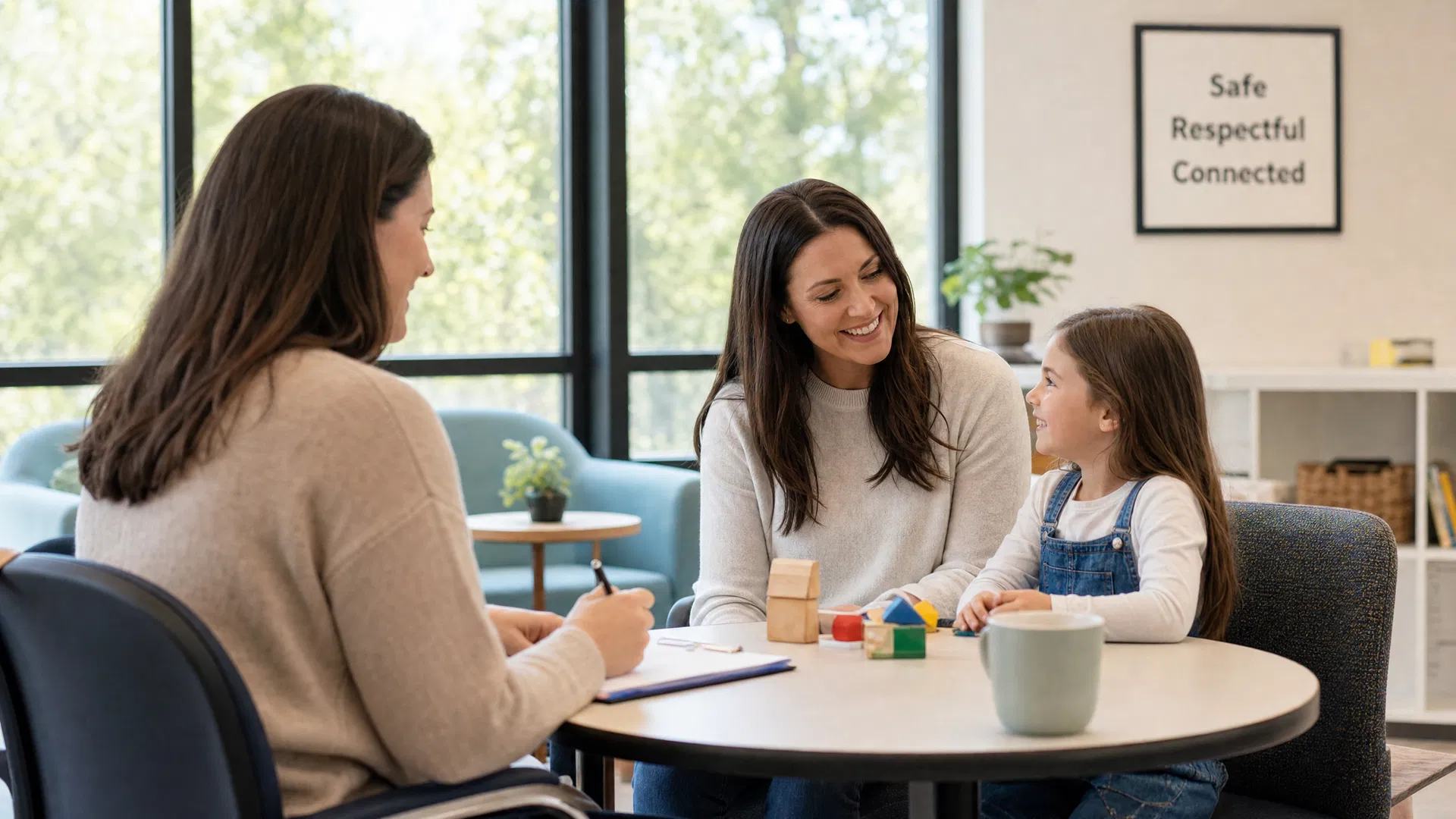 Supervised visitation session with professional monitor